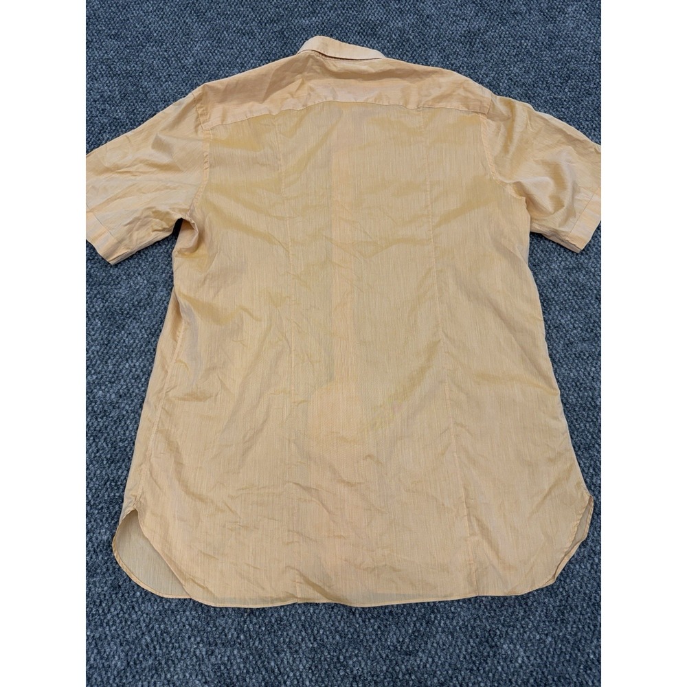 Marol Bologna Men's 42 - 16.5 Orange Short Sleeve Button Shirt Luxury Designer - Picture 7 of 9